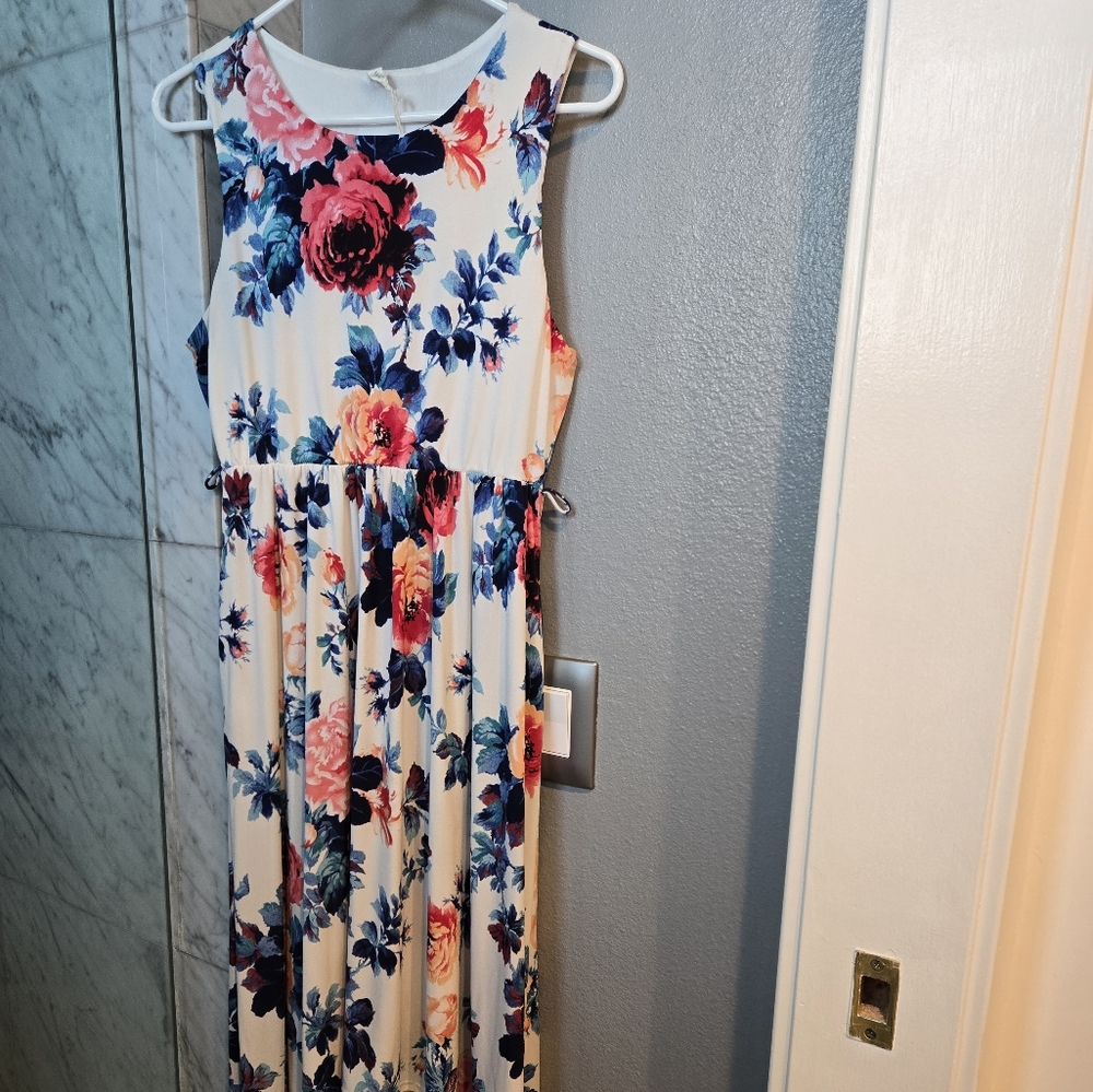 Pinkblush Floral High Low Dress - Pink and Blue